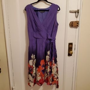 Jones New York Purple Floral Dress